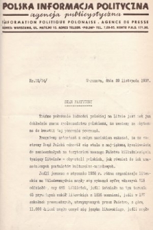 Polska Informacja Polityczna : agencja publicystyczna = Information Politique Polonaise : agence de presse. 1937, nr 35 (74)