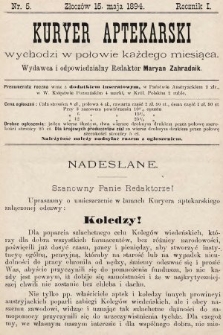 Kuryer Aptekarski. 1894, nr 5