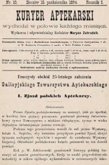 Kuryer Aptekarski. 1894, nr 10