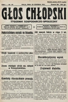 Głos Chłopski : tygodnik gospodarczo-społeczny. 1931, nr 30
