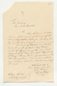 Brief von Charles Pomeroy Stone an Alexander von Humboldt