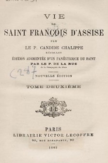 Vie de saint François d'Assise. T. 2