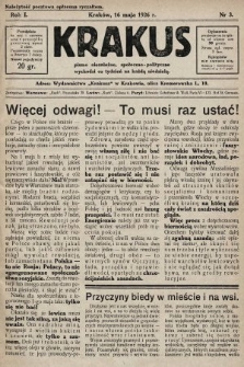 Krakus : pismo niezależne, społeczno-polityczne. 1926, nr 3