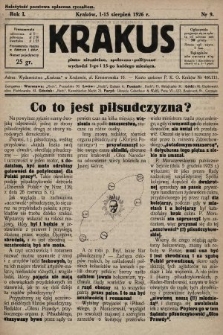 Krakus : pismo niezależne, społeczno-polityczne. 1926, nr 9