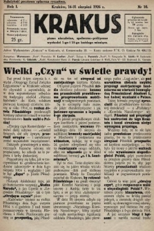 Krakus : pismo niezależne, społeczno-polityczne. 1926, nr 10