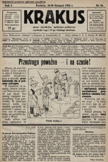 Krakus: pismo niezależne, społeczno-polityczne. 1926, nr 16