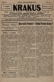 Krakus: pismo niezależne, społeczno-polityczne. 1929, nr 3-4