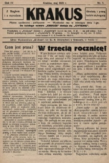 Krakus : pismo niezależne, społeczno-polityczne. 1929, nr 5