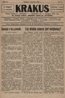 Krakus: pismo niezależne, społeczno-polityczne. 1929, nr 6