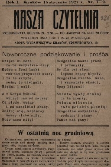 Nasza Czytelnia. 1927, nr 1-2