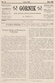 Górnik : pismo poświęcone sprawom górnictwa naftowego w Galicyi. 1884, nr 11