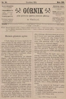 Górnik : pismo poświęcone sprawom górnictwa naftowego w Galicyi. 1884, nr 21