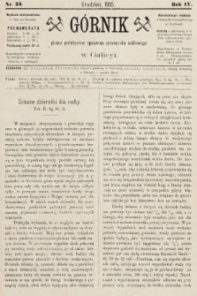 Górnik : pismo poświęcone sprawom górnictwa naftowego w Galicyi. 1885, nr 23
