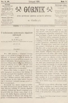 Górnik : pismo poświęcone sprawom górnictwa naftowego w Galicyi. 1886, nr 9 i 10