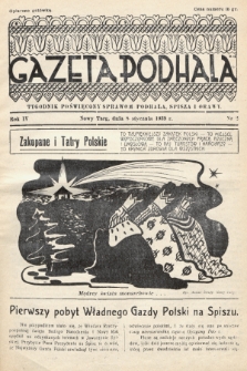 Gazeta Podhala : tygodnik poświęcony sprawom Podhala, Spisza i Orawy. 1939, nr 2