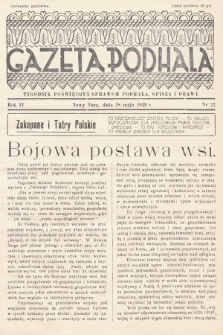 Gazeta Podhala : tygodnik poświęcony sprawom Podhala, Spisza i Orawy. 1939, nr 22
