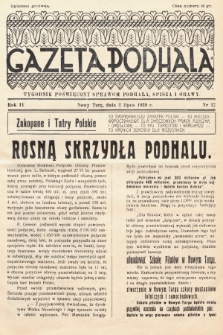 Gazeta Podhala : tygodnik poświęcony sprawom Podhala, Spisza i Orawy. 1939, nr 27