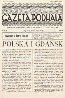 Gazeta Podhala : tygodnik poświęcony sprawom Podhala, Spisza i Orawy. 1939, nr 28
