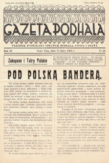 Gazeta Podhala : tygodnik poświęcony sprawom Podhala, Spisza i Orawy. 1939, nr 30