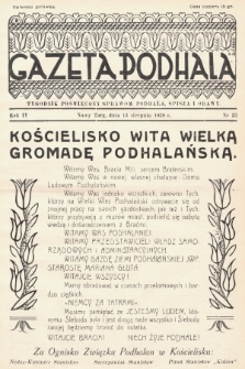 Gazeta Podhala : tygodnik poświęcony sprawom Podhala, Spisza i Orawy. 1939, nr 33