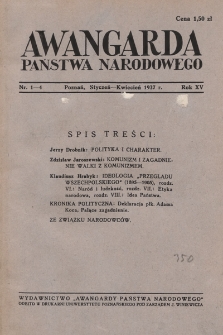 Awangarda Państwa Narodowego. 1937, nr 1-4