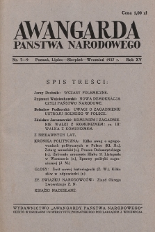 Awangarda Państwa Narodowego. 1937, nr 7-9