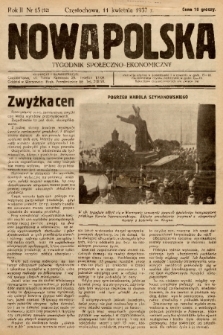 Nowa Polska : tygodnik społeczno-ekonomiczny. 1937, nr 15