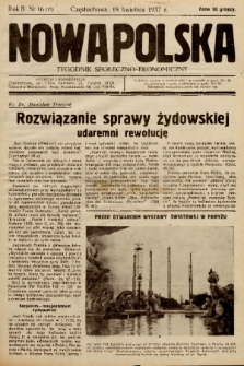 Nowa Polska : tygodnik społeczno-ekonomiczny. 1937, nr 16