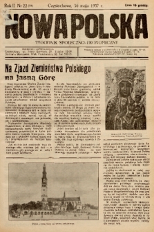 Nowa Polska : tygodnik społeczno-ekonomiczny. 1937, nr 22