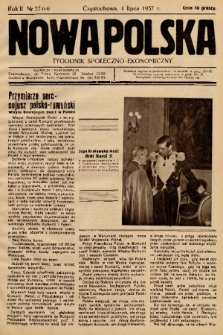 Nowa Polska : tygodnik społeczno-ekonomiczny. 1937, nr 27