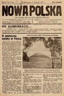 Nowa Polska : tygodnik społeczno-ekonomiczny. 1937, nr 32