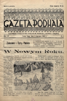 Gazeta Podhala : tygodnik poświęcony sprawom Podhala, Spisza i Orawy. 1938, nr 1