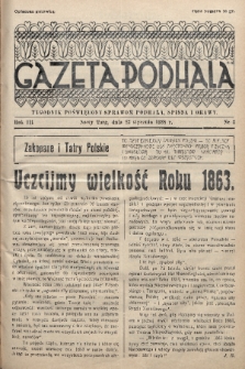 Gazeta Podhala : tygodnik poświęcony sprawom Podhala, Spisza i Orawy. 1938, nr 3