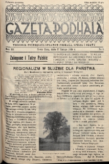 Gazeta Podhala : tygodnik poświęcony sprawom Podhala, Spisza i Orawy. 1938, nr 8