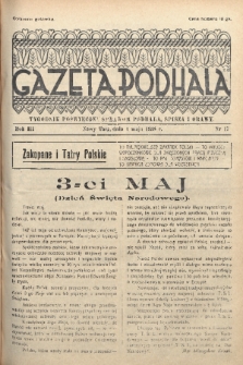 Gazeta Podhala : tygodnik poświęcony sprawom Podhala, Spisza i Orawy. 1938, nr 17