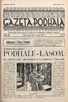 Gazeta Podhala : tygodnik poświęcony sprawom Podhala, Spisza i Orawy. 1938, nr 18