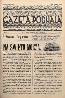 Gazeta Podhala : tygodnik poświęcony sprawom Podhala, Spisza i Orawy. 1938, nr 25