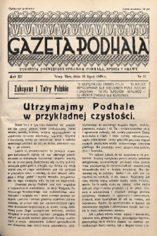 Gazeta Podhala : tygodnik poświęcony sprawom Podhala, Spisza i Orawy. 1938, nr 27