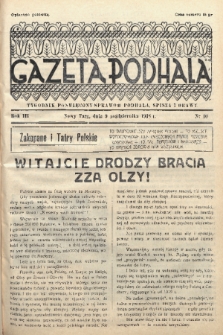 Gazeta Podhala : tygodnik poświęcony sprawom Podhala, Spisza i Orawy. 1938, nr 40