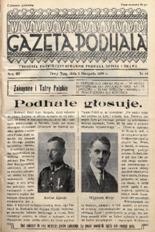 Gazeta Podhala : tygodnik poświęcony sprawom Podhala, Spisza i Orawy. 1938, nr 44