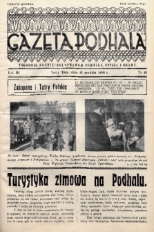 Gazeta Podhala : tygodnik poświęcony sprawom Podhala, Spisza i Orawy. 1938, nr 49