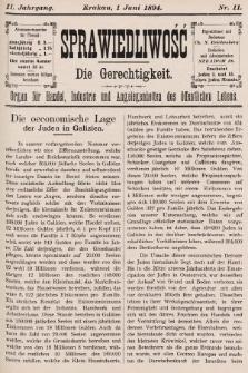 Sprawiedliwość = Die Gerechtigkeit : Organ für Handel, Industrie und Angelegenheiten des öffentlichen Lebens. 1894, nr 11