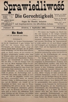Sprawiedliwość = Die Gerechtigkeit : Organ für Handel, Industrie und Angelegenheiten des öffentlichen Lebens. 1897, nr 17