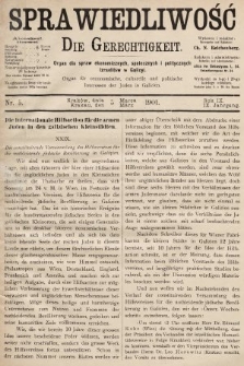Sprawiedliwość = Die Gerechtigkeit : Organ für oeconomische, culturelle u. politische Interessen der Juden in Galizien. 1901, nr 5