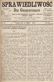 Sprawiedliwość = Die Gerechtigkeit : Organ für oeconomische, culturelle u. politische Interessen der Juden in Galizien. 1901, nr 6