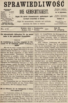 Sprawiedliwość = Die Gerechtigkeit : Organ für oeconomische, culturelle u. politische Interessen der Juden in Galizien. 1901, nr 17