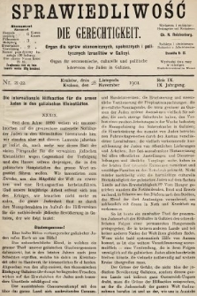 Sprawiedliwość = Die Gerechtigkeit : Organ für oeconomische, culturelle u. politische Interessen der Juden in Galizien. 1901, nr 21