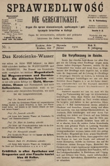 Sprawiedliwość = Die Gerechtigkeit : Organ für oeconomische, culturelle u. politische Interessen der Juden in Galizien. 1902, nr 2