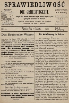 Sprawiedliwość = Die Gerechtigkeit : Organ für oeconomische, culturelle u. politische Interessen der Juden in Galizien. 1902, nr 3