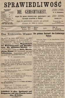 Sprawiedliwość = Die Gerechtigkeit : Organ für oeconomische, culturelle u. politische Interessen der Juden in Galizien. 1902, nr 4